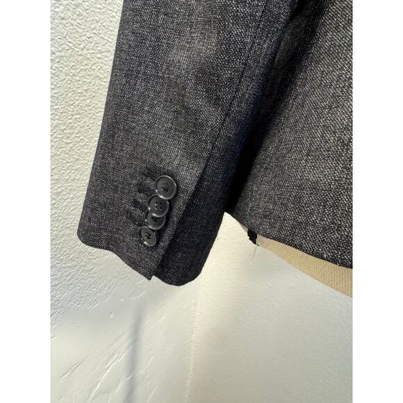 Ann Taylor Black Double Breasted Jacket Blazer Charcoal Gray 8P 6 - Picture 5 of 8
